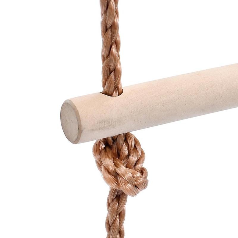 Multi Rungs Sports Wooden Rope Ladder For Children Activity Climbing Game