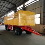 Farm 2-Axles Flat Platform Fence Drawbar Full Trailer With Ladder