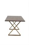 Modern Family Iron Wooden Top MDF Dining Table Grey