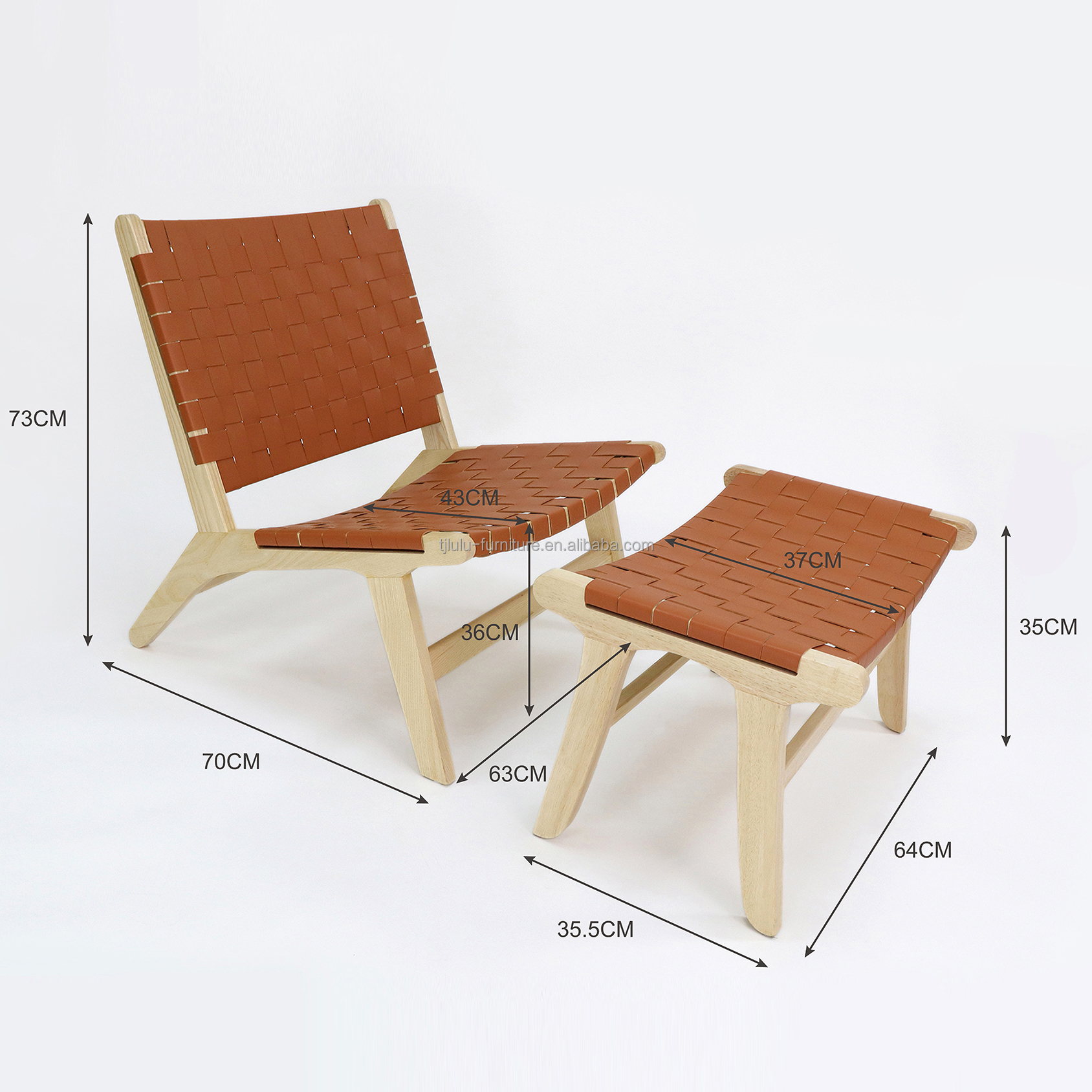 Modern Design Nordic Luxury Lounge Chair PU Leather Solid Wood Leisure Sofa Chair Set For Living Room Customized Designs