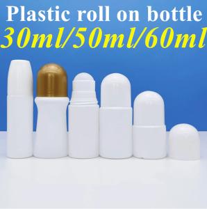 Wholesale 50ml 60ml Empty Roll On Deodorant Bottles HDPE White Golden from china suppliers