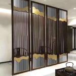Stainless steel portable folding doors room dividers decorative for restaurant