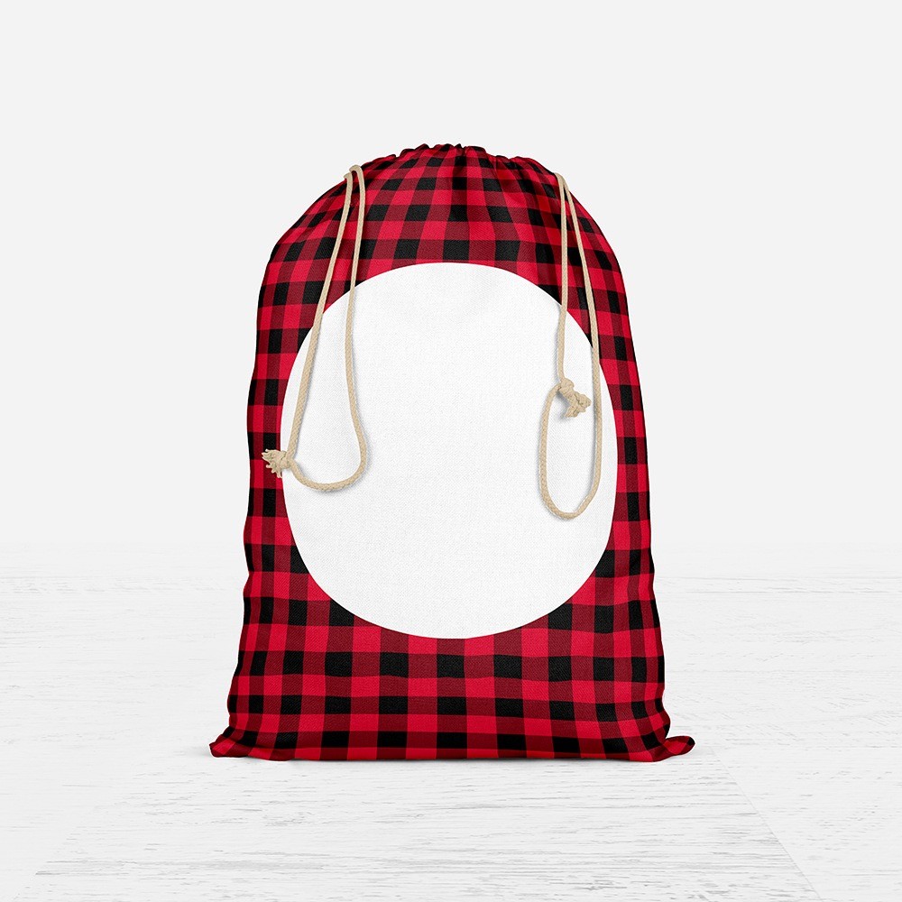 Personalized Linen Christmas Sublimation Drawstring Bag Customized Various Sizes
