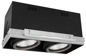 Wholesale Dimmable Die-cast Aluminum Cut Out 330*164mm LED Downlights 2*15W Double-head Trimess Square 3000K from china suppliers