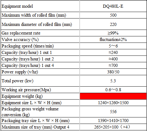Factory Direct Sell Vertical Modified Atmosphere Sealer Automatic Plastic Customized Tray DQ480L-E High Quality Tray Sealer