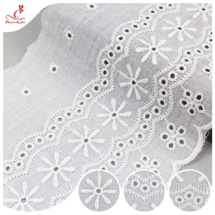 Durable Embroidered Ribbon Trim For Wedding Curtain / White Tulle Trim