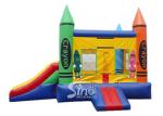 Best seller colorful crayon house kids inflatable combo game made of 18 OZ. pvc