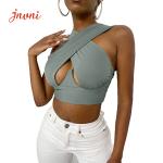OEM Yoga Sports Bras Sexy Women'S Crisscross Cut Out Vest Halter Wrap Crop Top