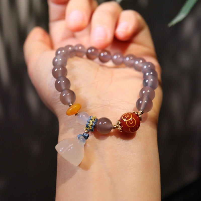 New Fashion Square Beaded Colorful Agate Natural Stone Braided Chakra Bracelet Adjustable With Custom OM Logo For Woman Men