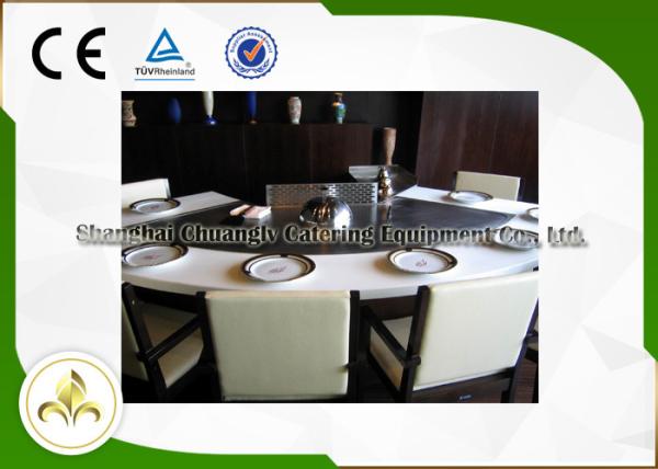 9 Seat Fan Shape Gas Teppanyaki Grill Table With Exhaustion / Purification