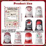 Santa Large Sacks Bulk Christmas Drawstring Gift Bags Reusable 20 X 28 In