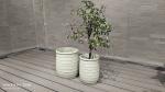 Customed Fiber Clay Planter For Indoor Hotel Garden And Home Drainage Holes