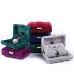 Velvet Hanhong Custom Logo Luxury Green Jewelry Box for Earrings Bracelet