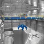 Electric Double Girder Overhead Crane 15ton Of Multi Flap Hydraulic Grabs