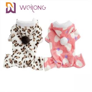China Customizable 100% Poly Print Pet Pajama For Autumn / Winter Dog Flannel Pajamas on sale
