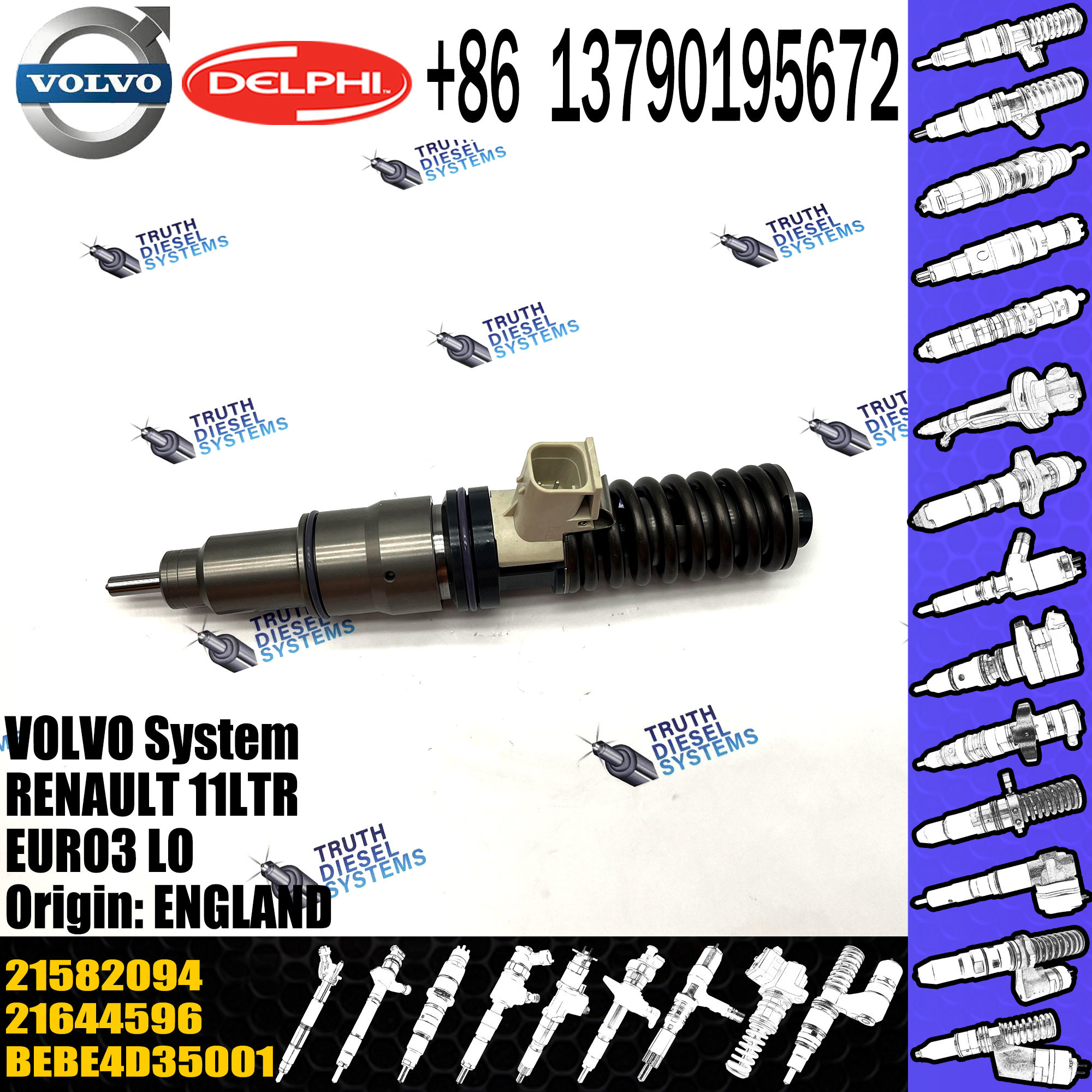 Injector 21582094 for VOL BEBE4D35001 21582094 85003948 21644596 D11A MD11 219777909 63229468