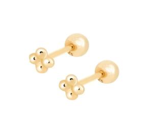 Wholesale 6mm Silver Tiny Beaded Ball Barbell Stud Earrings With Screw Backs Jewelry from china suppliers