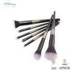 Aluminum ferrules Synthetic Makeup Brushes Black Wooden handle