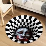 3D Geometric Pattern Round Chair Mat Living Room Sofa Floor Carpet