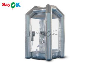 Wholesale 1.5m/5ft Silver Cube Inflatable Money Cash Booth Machine For Company Opening from china suppliers