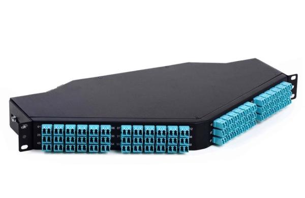 Rack Mount Pre Loaded MPO MTP Patch Cord Angled Fiber Optic Patch Panel 144