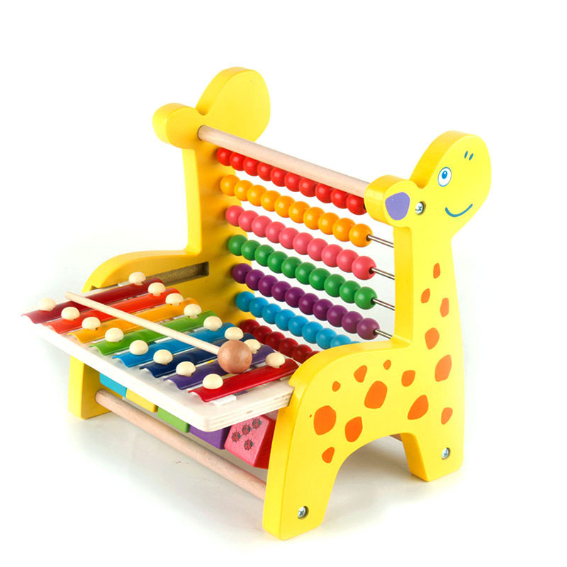 Wooden Toy Digital Puzzle Blocks for Children's Hand Playing Age Range 0 to 24 Months