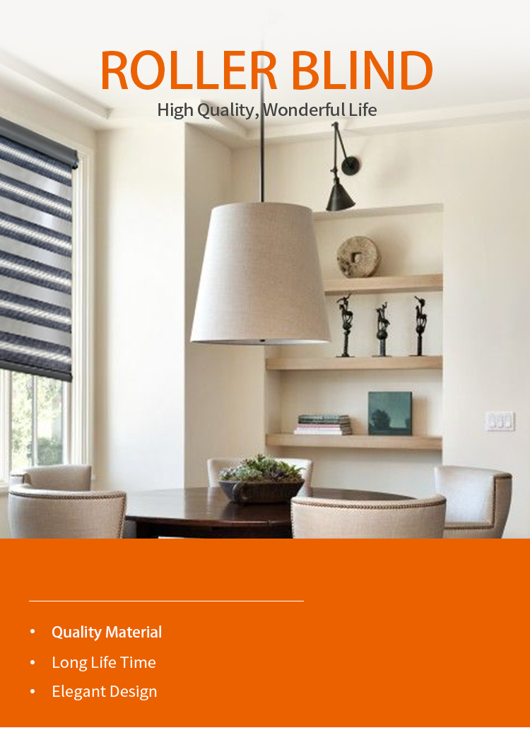 Electric Roller Window Blinds Double Layer Transparent With Polyester Material