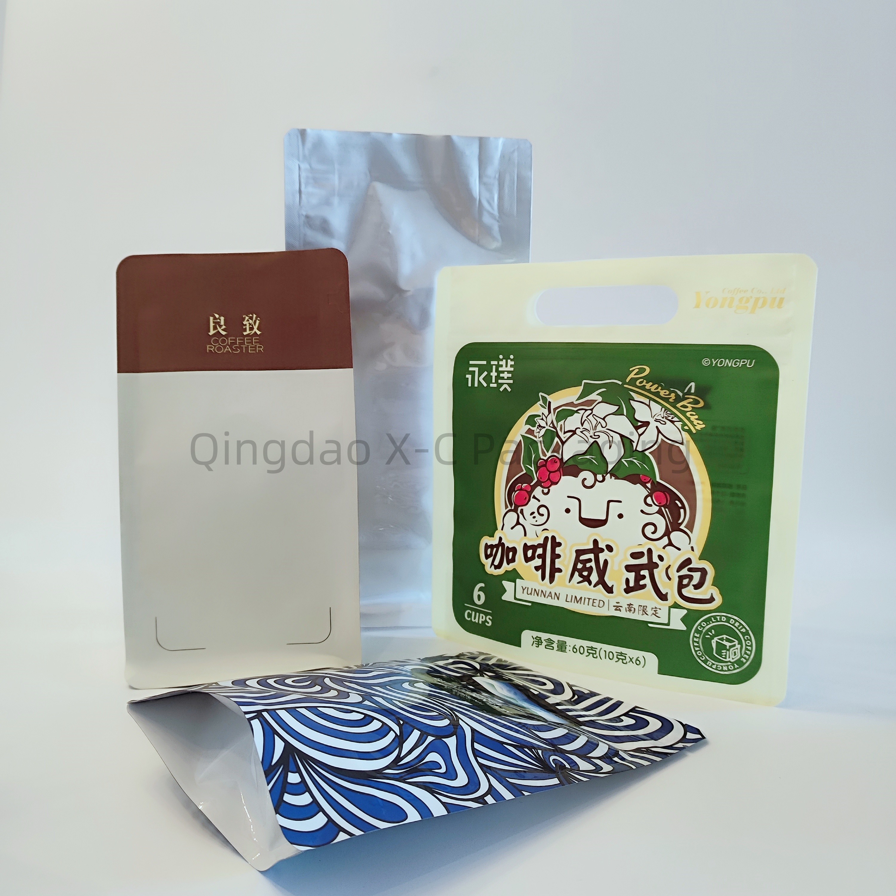 Coffee Packing 8 Side Seal Bag Plastic Self Seal Gusset Standing Pouch Flat Bottom