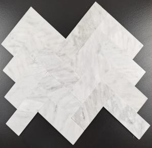 Wholesale Herringbone Stone Decorative Mosaic Tiles White Cararra from china suppliers