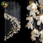 Modern Custom Flower LED Chandelier Light Decorative Wedding Villa Stair Project