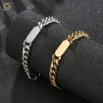 Stainless Bracelet Hip Hop Titanium Steel Jewelry Cuban Chain Custom Engraved