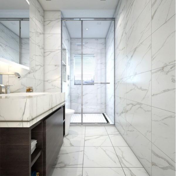 300x600 Foshan Glazed Ceramic Bathroom Wall Tiles Marble Vintage Inkjet Design