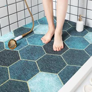 China Waterproof Printed Coil Loop Bathroom Anti Slip Floor Mat 50CM*80CM For Tile Shower on sale