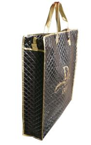 Wholesale Waterproof 75g black quilted unwoven fabric zipper reusable carrier bags from china suppliers