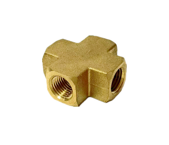 1/4" Brass Cross FIP Brass Fitting Pipe CNC Provide OEM