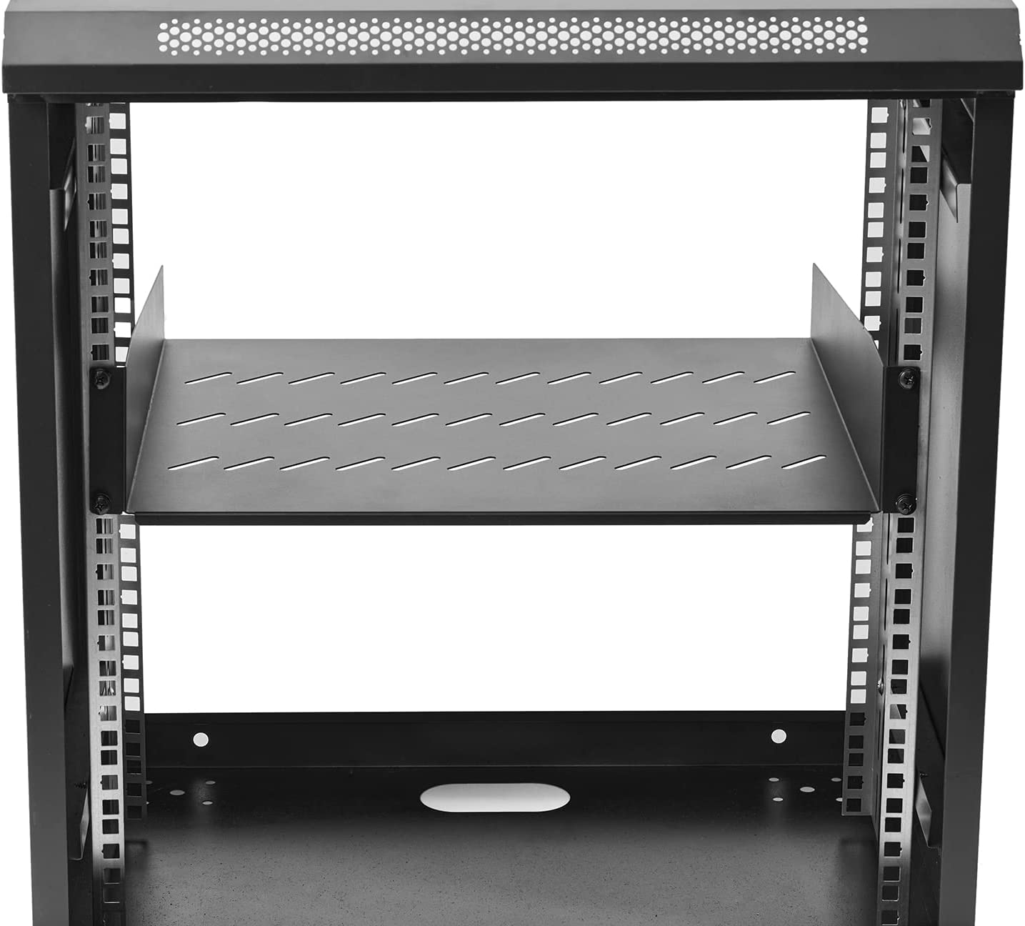 2U Server Rack Shelf Mount Tray 16" Deep for 19" Network Cabinet and Equipment Universal Vented Rack Shelf Mounting