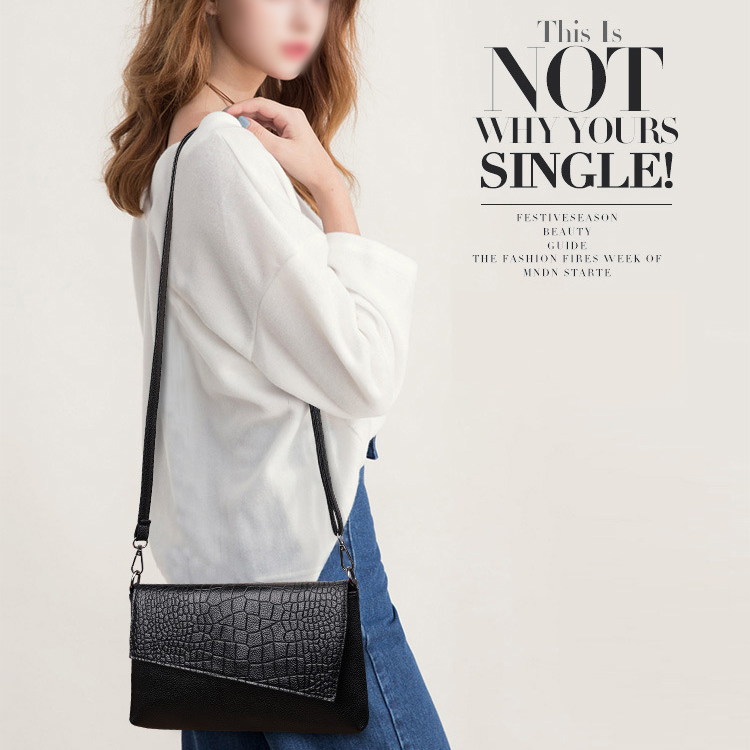 2023 Crocodile Pattern PU Leather Handbag Fashion Cover Envelope Clutch Bag for Women