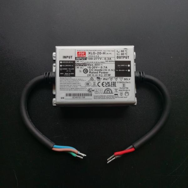 MeanWell Constant Current IP67 Waterproof Light Driver XLG-20-H 18-30V 0.7A 21W