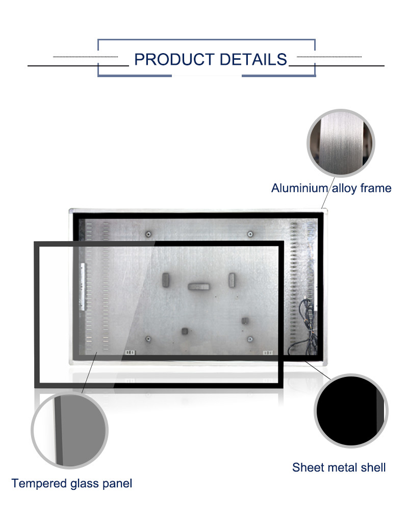 FCC Certified Sheet Metal 70mm Touch Screen Enclosures Multi Touch