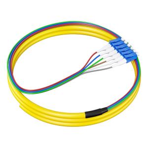 Wholesale HXCOWO 6 Color SM 9/125 Fiber Pigtails 0.9mm G657A G652D 1.5M LC/UPC Fiber Optic Pigtail from china suppliers