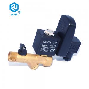 Wholesale Brass High Pressure Solenoid Valve With OPT Timer 1/2&quot; 110V AC For Air Compressor from china suppliers