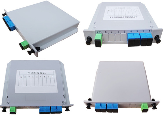 1 To 4 Fiber Optic Splitter , Passive 19 Inch LGX Mental PLC Fiber Optic