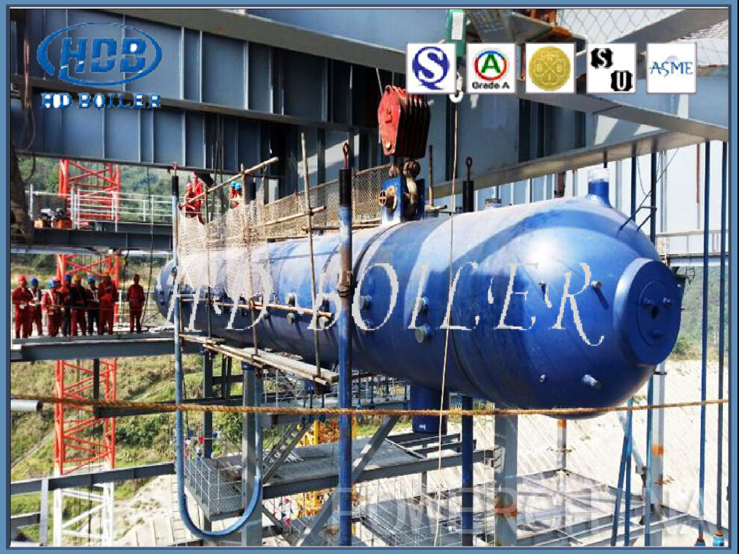 CFB Coal Fired Horizontal Boiler Steam Drum Alloy Steel structure