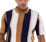 Knitted Vertical Striped T Shirt Mens Multiple Color Available Size XS-XXXXXL