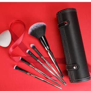 China PBT hair X Shape 5pcs Makeup Brush Set With Cosmetic Case Beauty Makeup Tools on sale