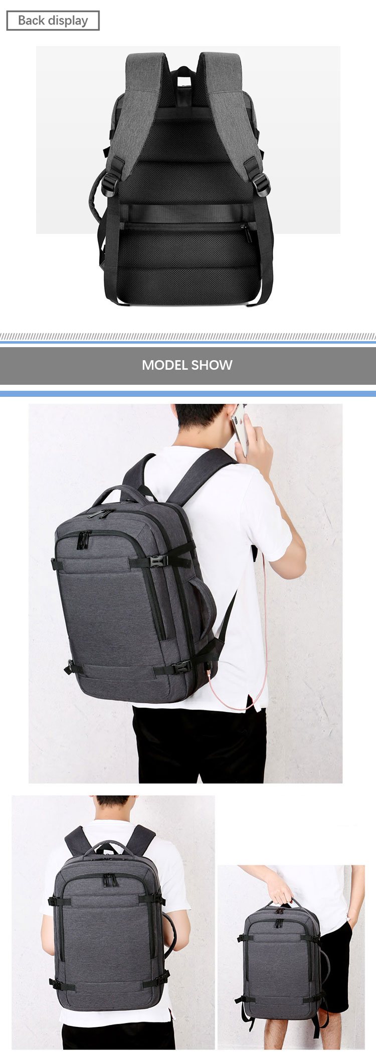 Shoulder Mens Smart Backpacks Multifunction Business Laptop Bag Customized Logo