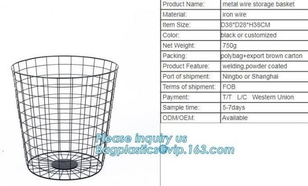 Quality Wholesale china trade decorative laundry metal wire material storage basket, Storage Metal Wire Fruit Basket hanging wir for sale