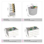 Cosmetic Retail Store Display Shelf Gray Wooden Facial Mask Back Cabinet For