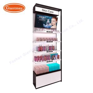Wholesale W930*D330*H2430mm Metal Makeup Store Display Powder Coated With Cabinet from china suppliers
