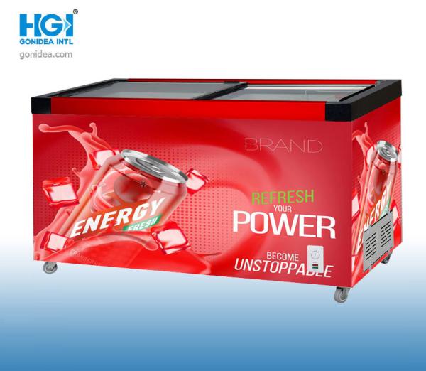 HGI Large Capacity 49.2in Double Deep Freezer With Sliding Door Minus 18C 4